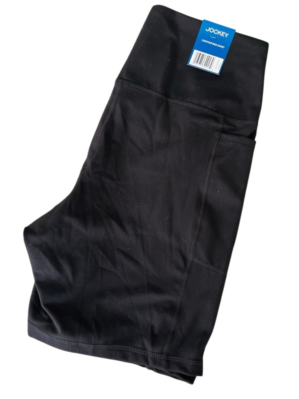 Jockey Contour Bike Shorts Black High Rise Side Pocket Women’s L NWT